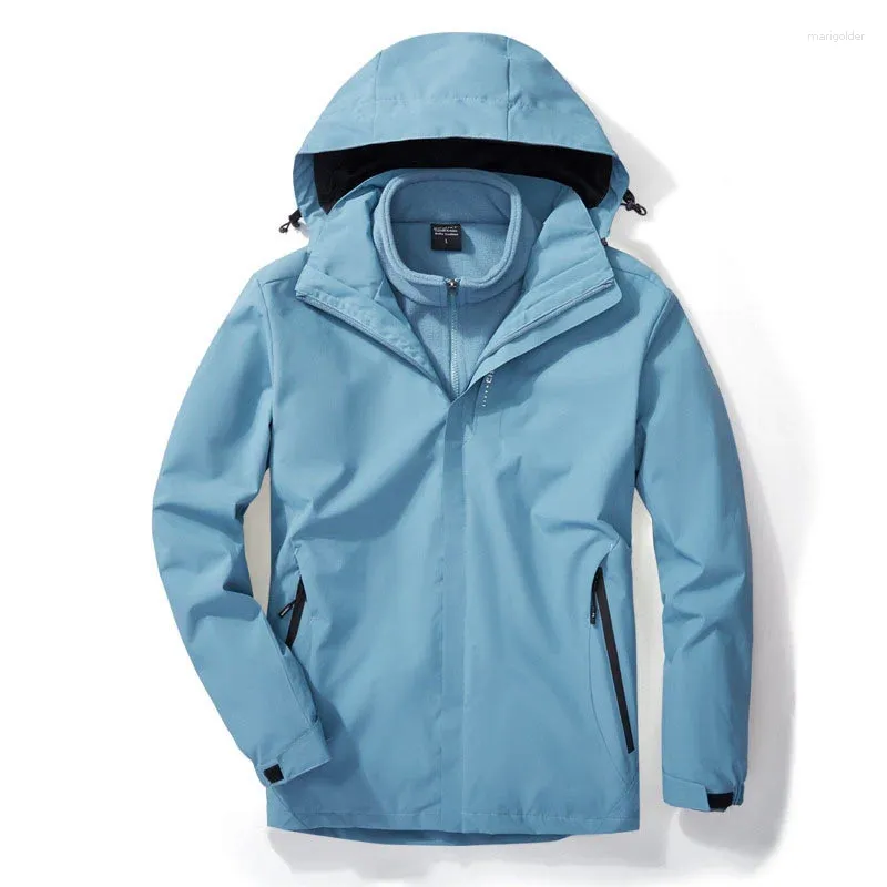 Męskie kurtki męskie płaszcz zewnętrzny dwa 2023 -częściowe wkładka polarowa Odłączona wodoodporna zimna odporna na ciepłe ubrania wspinaczkowe 21q1211