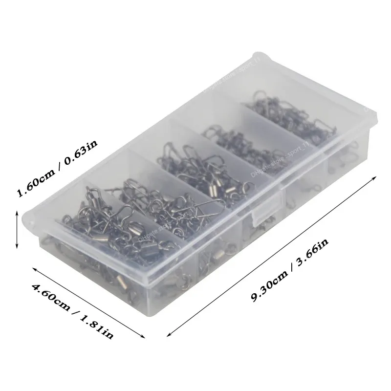 100pc/box Stainless Steel Fishing Connector Pin 4 6 8 10 12 Bearing Rolling Swivel with Snap Fishhook Lure Accessories PJ202 FishingFishing Tools High Quality