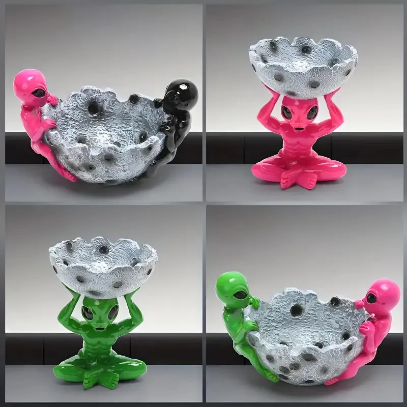 Ashtray Resin 절묘한 외계인 스타일 개인화 된 창조적 인 외계인 담배 액세서리 도기 제품 도매