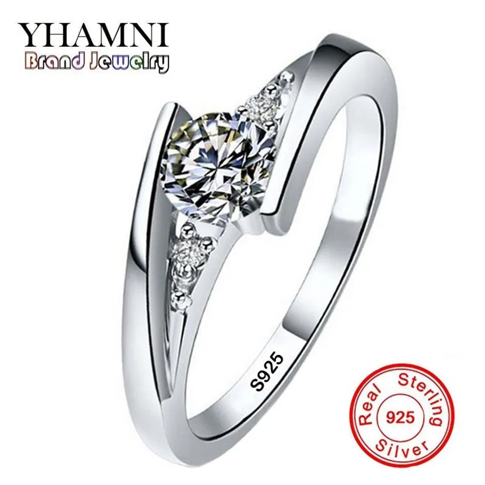 Enviar certificado de prata tamanho completo original sólido 925 anéis de prata conjunto 0 5 quilates cz diamante anéis de casamento jóias para mulheres 50362720