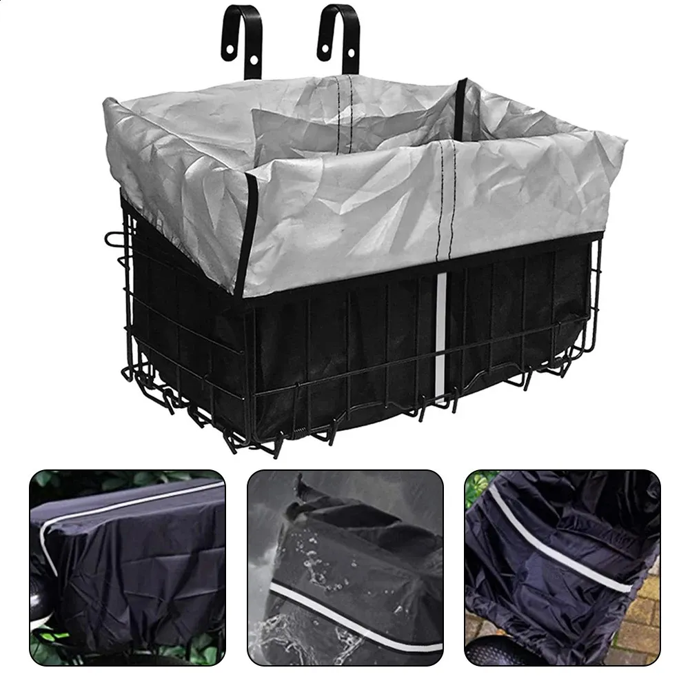 Cestos sacos bicicleta cesta forro à prova de chuva equipamento leve multifuncional ao ar livre impermeável 210d oxford pano fácil de instalar 231030