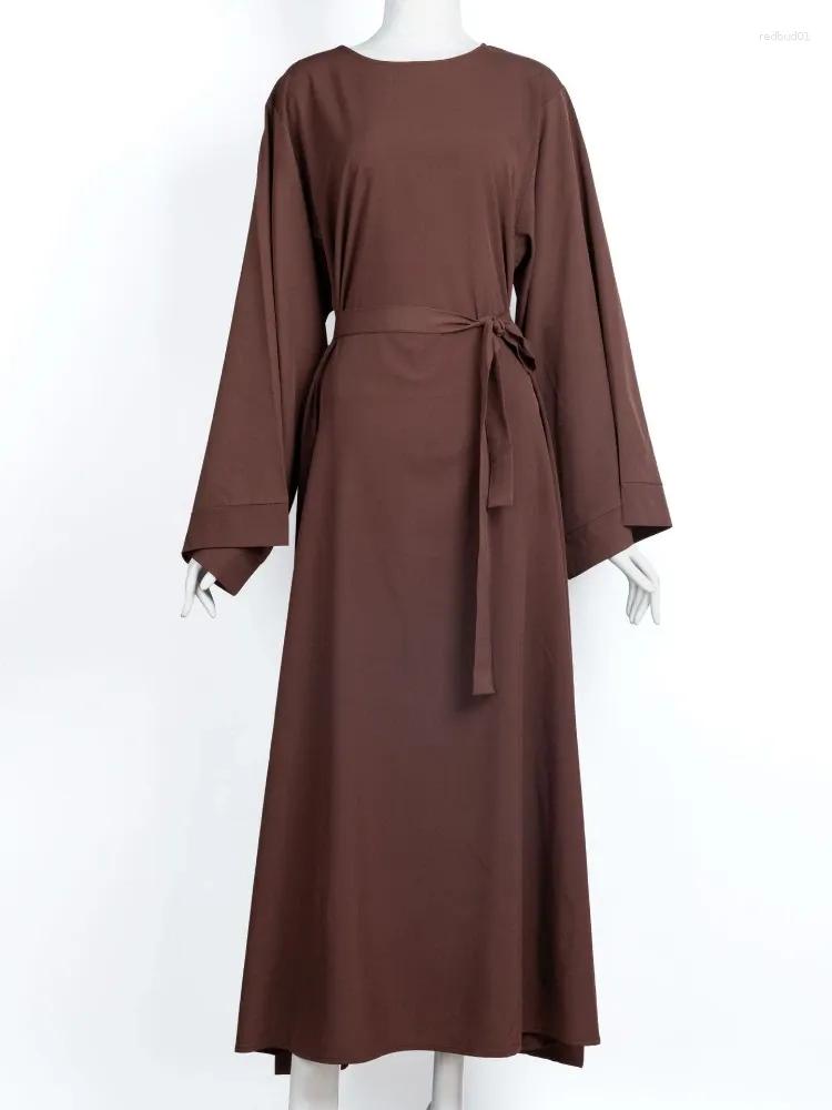 Etnik Giyim Müslüman Kadın Abaya Artı Boyut Kadınlar Balo Vintage Baskı için Durum Elbiseleri Uzun Elbise Ramazan Fas Kaftan Kuşağı