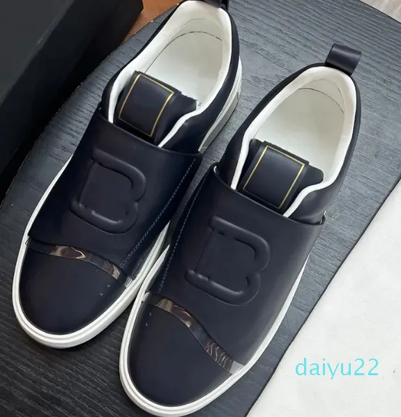 Sapatos esportivos casuais masculinos de luxo de alta qualidade importados da Itália pele de bezerro sola de borracha de duas cores antiderrapante