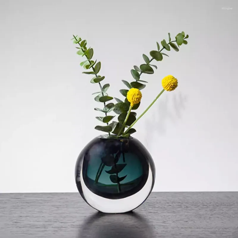 Vases Elegant Vase Home Decor Original Outdoor Round Modern Glass Unique European Minimalist Nordic Transparent Jarron