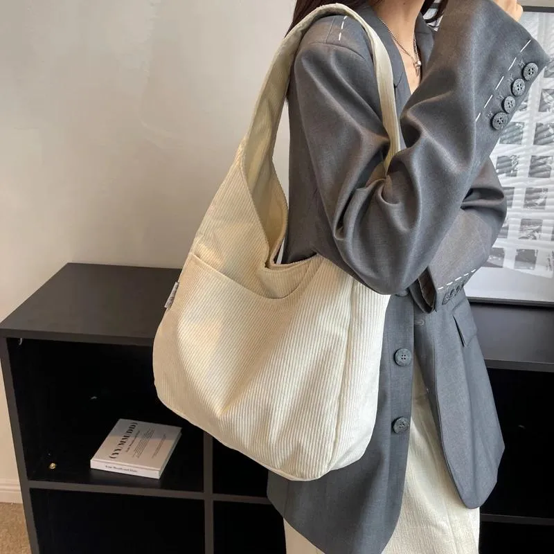 Sacos de escola grande lona ombro tote para mulheres tendência designer inverno saco lateral estilo casual shopper compras bolsas viagem