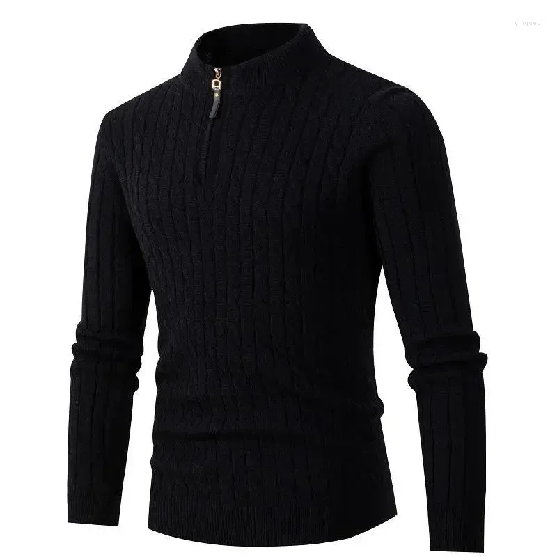 Suéter masculino marca pulôver suéter 2023 outono malha moda sólida costela casaco top 148