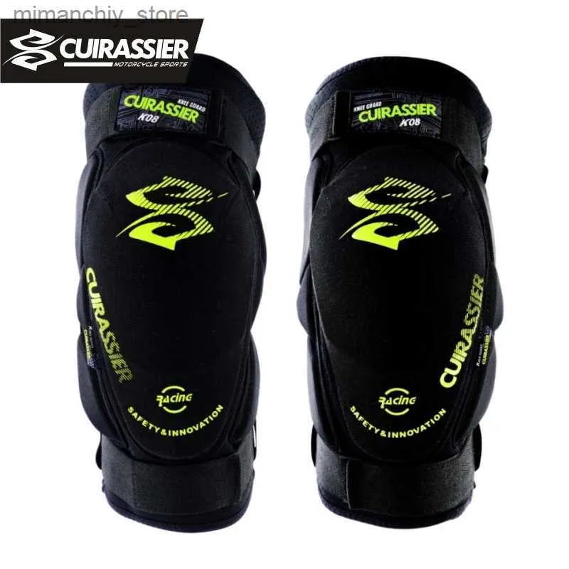 Skate Protective Gear Cuirassier K08 Motorcycle Knee Pads Motocross MX Knee Protector Shin Guards Protective Gears Skating Roller Racing Riding Brace Q231031