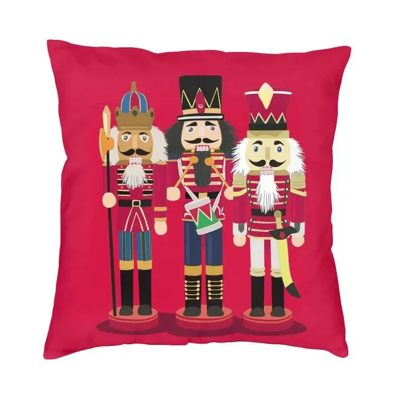 Kudde Dekorativ kudde Nötknäppare Soldat Toy Christmas Gift Cushion Cover Soffa Hem Dekorativ fyrkantig fodral 45x45cm 231031