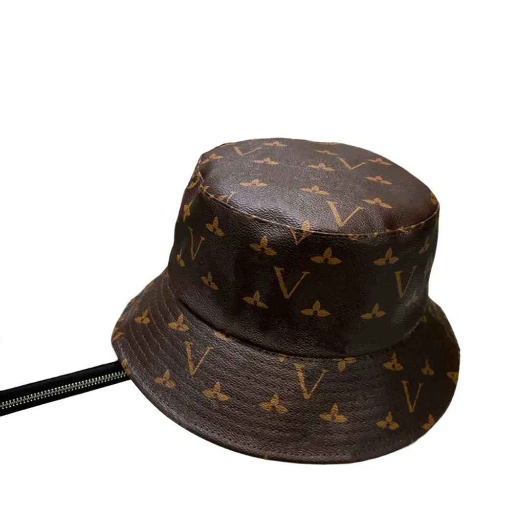 DHgate.com:Designer Leather Bucket Hat with Wide Brim for