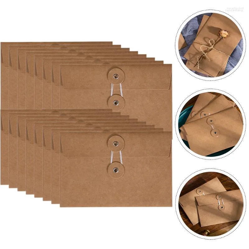 Cadeau cadeau 20pcs pochettes de rangement d'enroulement enveloppes kraft porte-fichiers de bureau organisateurs de documents