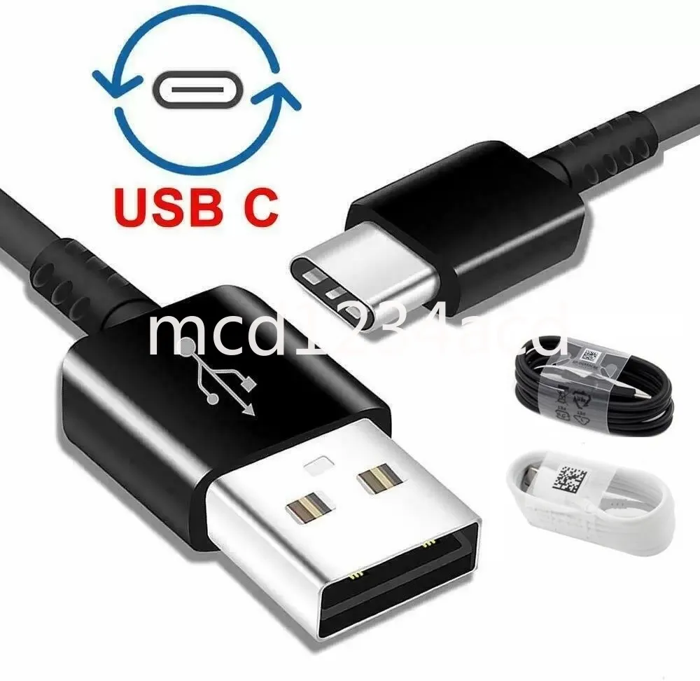 Snabbladdare USB-C-kabel 1,2 m 1,5 m 2M Typ C USB-kablar för Samsung S8 S10 S20 Obs 10 HTC LG Android Phone PC M1