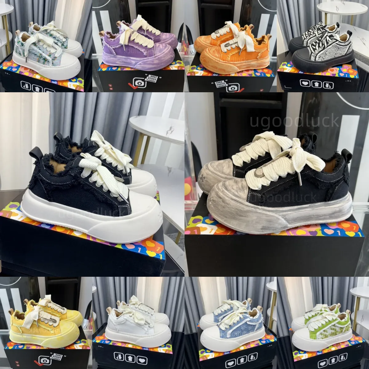 Scarpe firmate scarpe a bolle Soap Opera Sneaker Platform da donna nuove scarpe da mendicante con fondo morbido scarpe da tavolo con decorazione pin in metallo scarpe casual di tela sportive