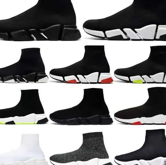 Trainers Speeds Shoes Platform Sneaker Men Women Tripler S Paris Socks Boots All Black White Blue Light Sliver Brown Ruby Graffiti Vintage Luxury Designer