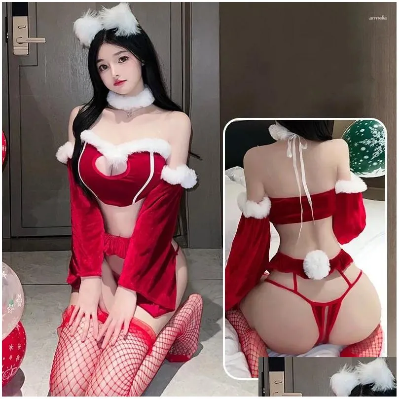 Bras set la lingerie amusante en peluche mignonne petite femme de chambre séduisante pamas lit femme petite poitrine de guerre robe uniforme de tempérament