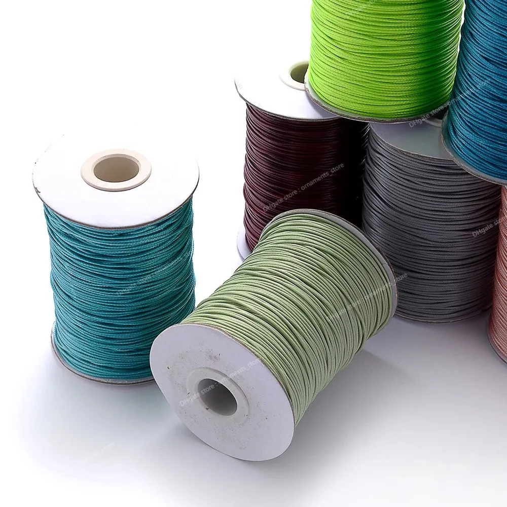 0.5/0.8/1.0/1.5/2.0/2.5/3.0mm Colorful Waxed Cord Cotton Thread Cord String DIY Necklace Bracelets Rope For Jewelry Making Jewelry MakingJewelry Findings