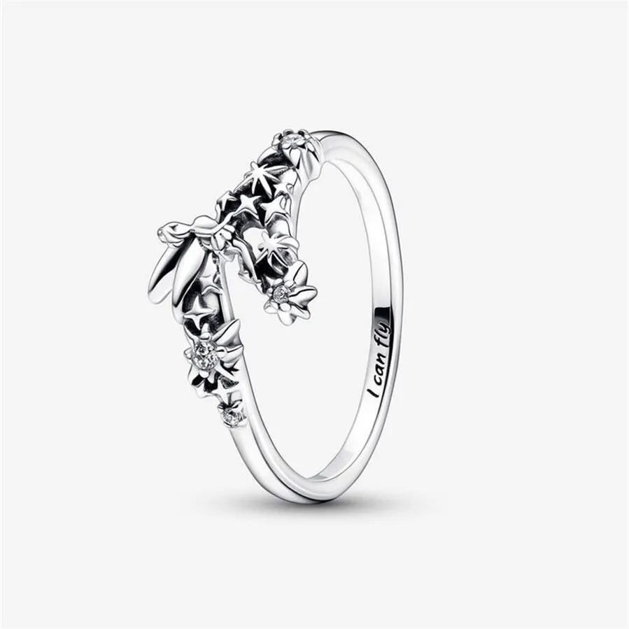 925 Sterling Silber Tinker Bell Funkelnder Ring für Frauen Eheringe Mode Verlobungsschmuck Accessoires252g