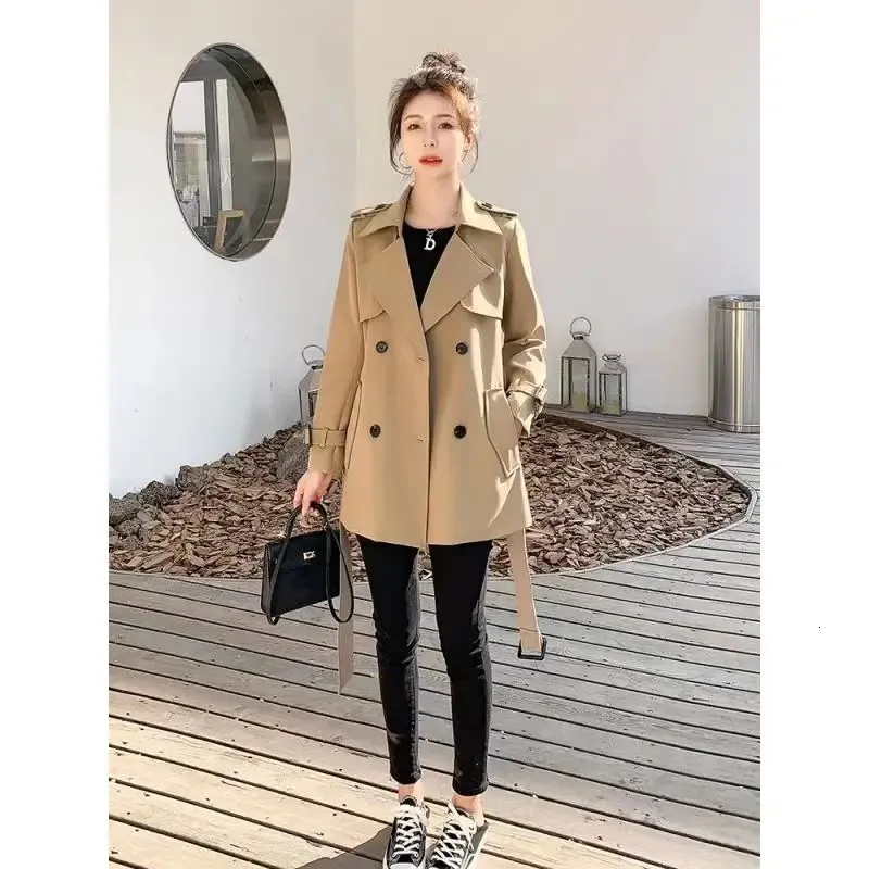 Trenchs femme Trench Coat pour femmes automne veste femme Trench Coat Version coréenne Double boutonnage à manches longues décontracté haut ample Abrigos 231030