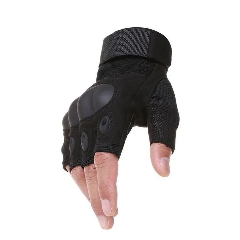 Tactical Gloves Sport Outdoor Army Airsoft Shooting Bicycle Combat Fingerless Paintball Hard Carbon Knuckle Half Finger Cycling Drop Otpcp