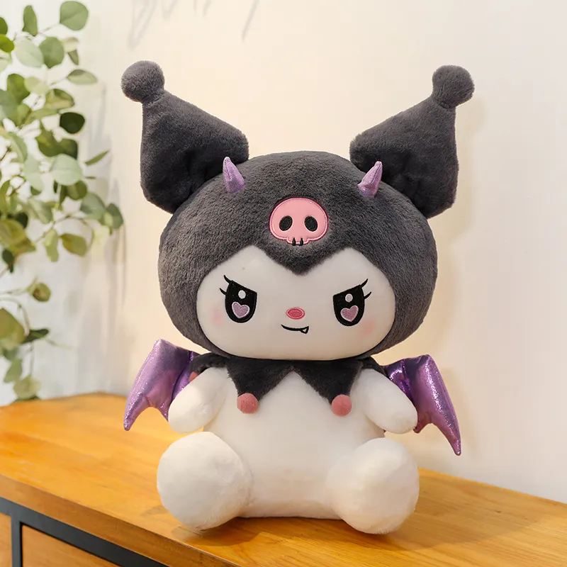 Creative Melody Angel Anime Doll Devil Kuromi Dark plush toy with wings
