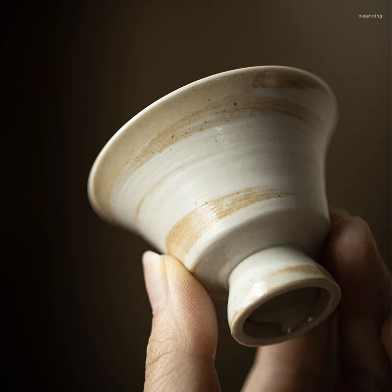 Cups Saucers Handmade Master Cup Ceramic Tea Japanese High Foot Set Single Home Use