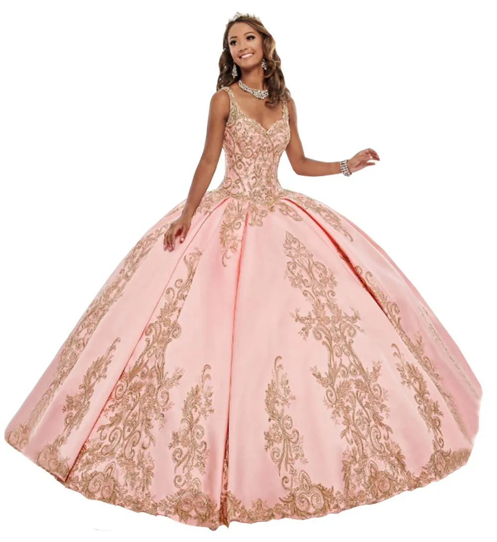 Quinceanera sukienki eleganckie aplikacje księżniczki suknia balowa koronkowa ukochana satyna satyna w rozmiarze Sweet 16 Debiutante przyjęcie urodzinowe de 15 anos q14