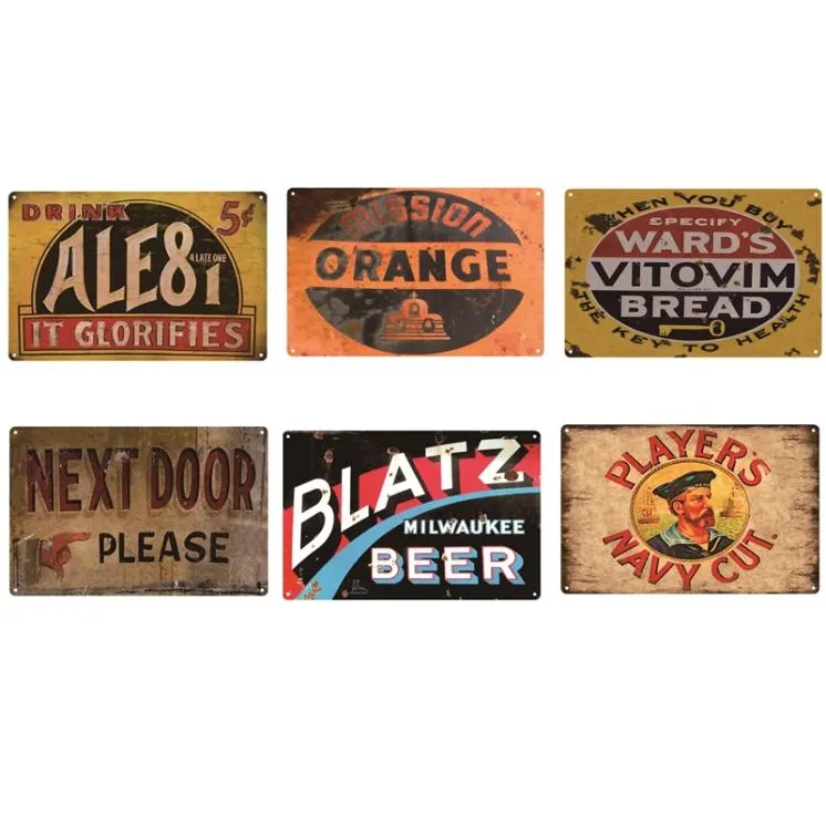 Drink Beer Route US 66 Vintage Retro Plaat Thuis Garage Restaurant Bar Pub Cafe Club Decoratieve Muurkunst Poster Tin Bord Metaal 20x33470720