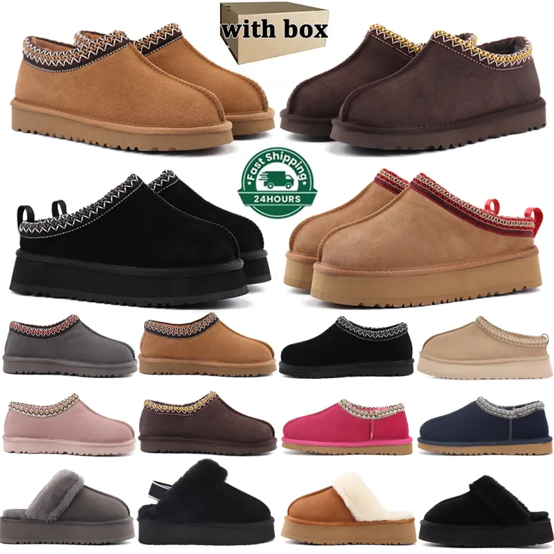 Met doos Tazz Dameslaarzen Tasman Slippers Australië Kastanje Zwart Ultra Mini platformlaars Schoenen Suède Bovenwerk Comfort Herfst Winter Enkellaarsjes Maat 36-42