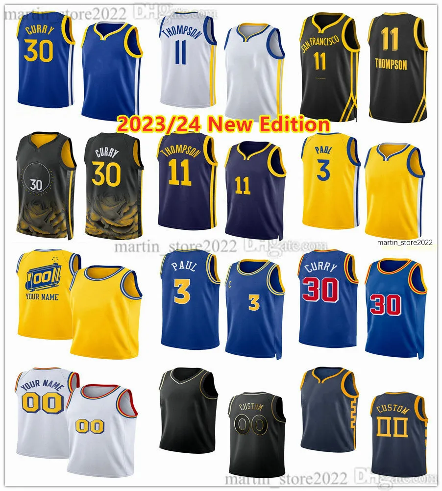 2023-24 Baskeetbalshirts Chris 4 Webber Andre 9 Iguodala Baron 5 Davis Chris 17 Mullin Mitch 23 Richmond Tim 10 Hardaway Stephen 30 Curry Klay 11 Thompson Gedrukt