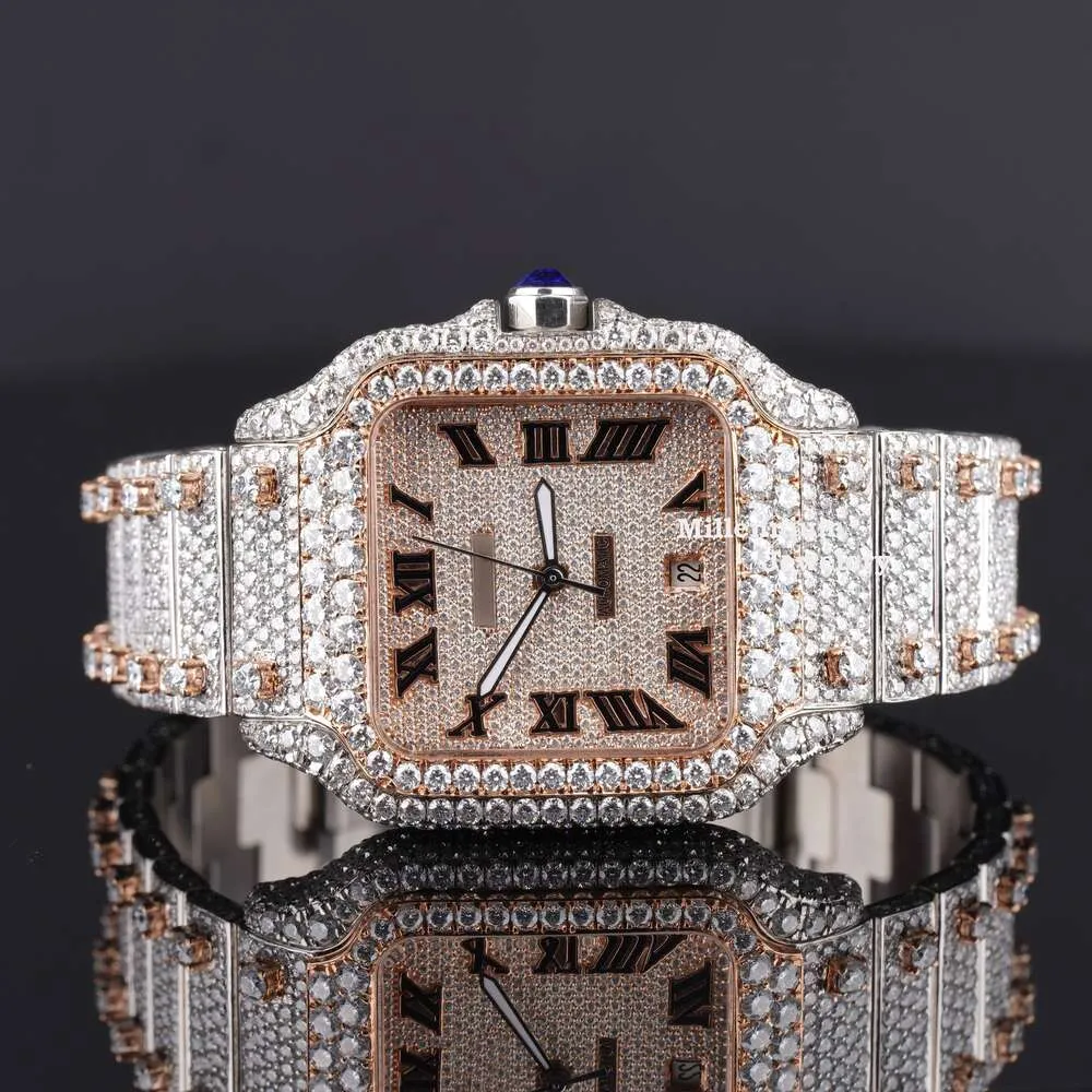Jakość pewna, że ​​moissanite lodowany zegarek z luksusowymi męskymi nowoczesnymi męskymi stylami noszącymi zegarek przez Indian Exportersiskl