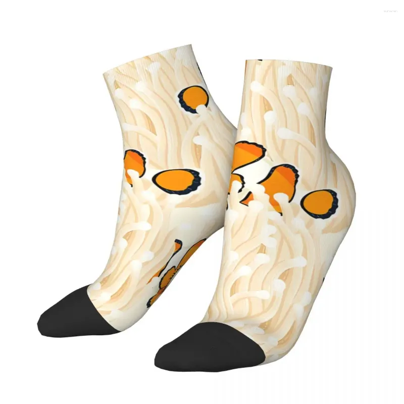 Chaussettes pour hommes heureux cheville poisson clown et anémones 3D océan monde Harajuku décontracté équipage chaussette cadeau motif imprimé