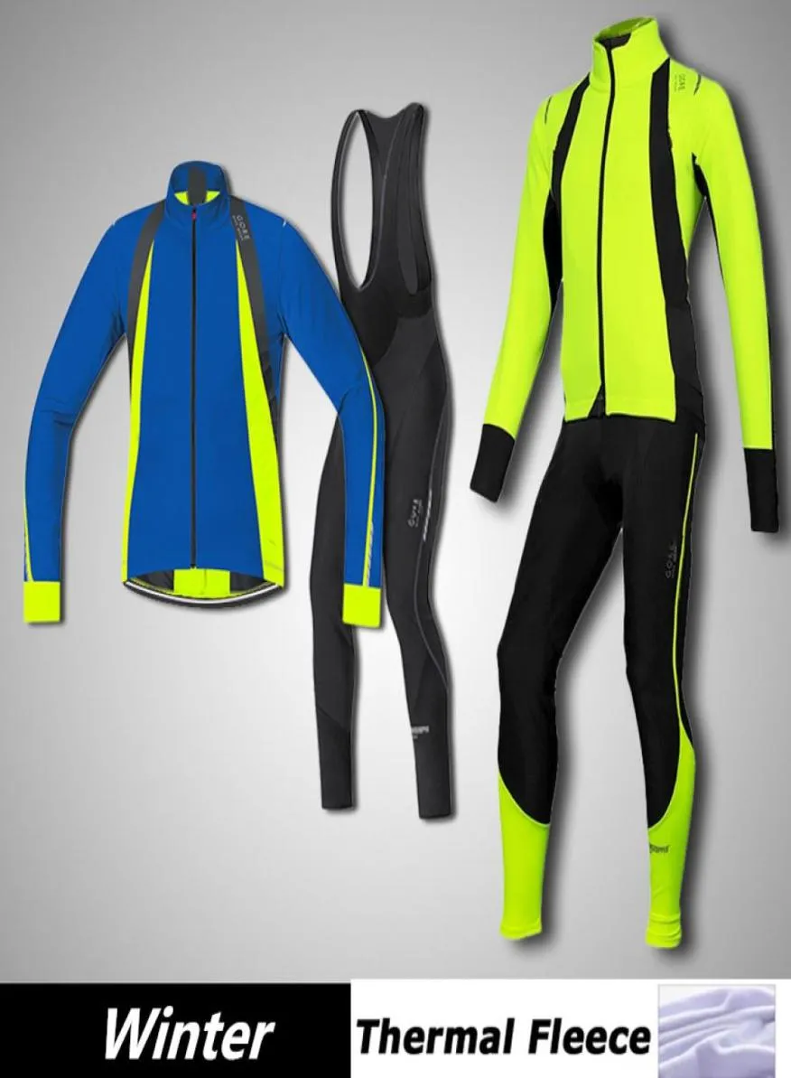 WholeNew Gores冬のサーマルフリースサイクリングジャージーアビグリメントシクリスモ2015 Invernale Ropa Ciclismo Invierno Fluo Blue Ye4179055