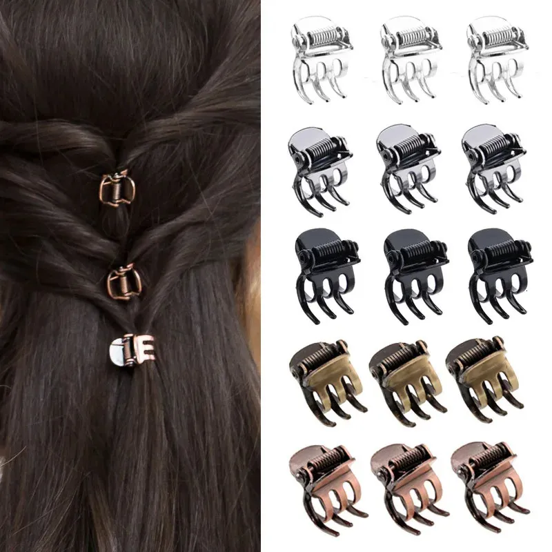 Pinces à cheveux Barrettes 30 pcs/lot haute qualité mini petites griffes de cheveux en métal de cuivre noir clips accessoires pour femmes filles 231030