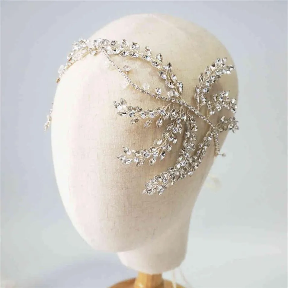 Vintage Kristal Bruidshaar Wijnstok Hoofdband Antiek Zilver Luxe Bruiloft Hoofddeksel Kroon Mode Vrouwen Haaraccessoires CJ1912262752