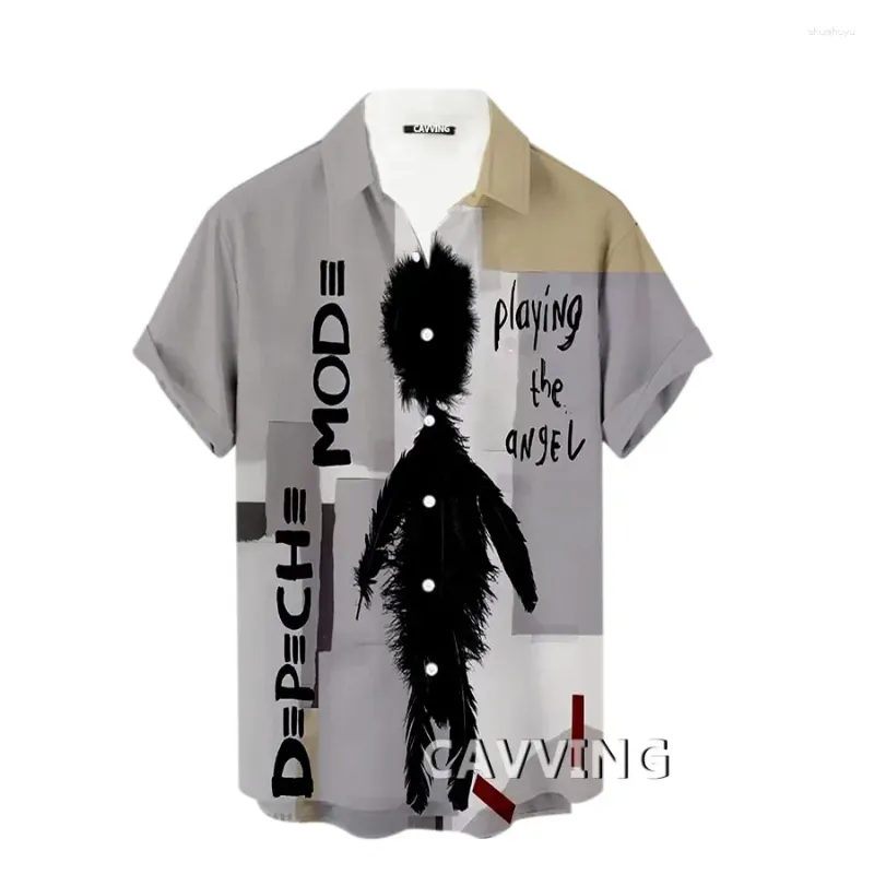 Chemises décontractées pour hommes CAVVING 3D imprimé Depeche-Mode Fashion Hawaii / Manches courtes pour femmes Lâche Respirant T02