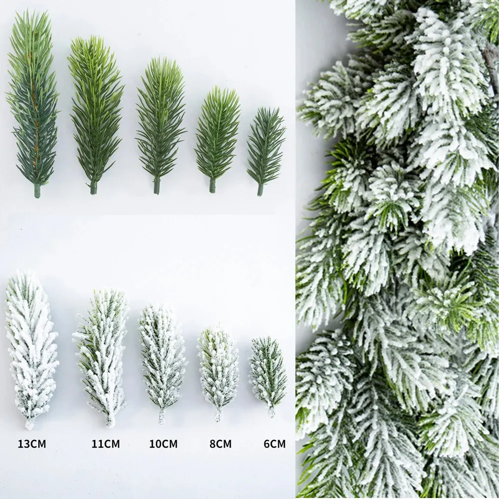 Kunstbloemen Groen 2010pcs Kunstmatige Ceder Sneeuw Dennentakken Kerstboom Bruiloft Decoraties DIY Desktop Woonkamer Thuis Keuken Kunstplanten 231031