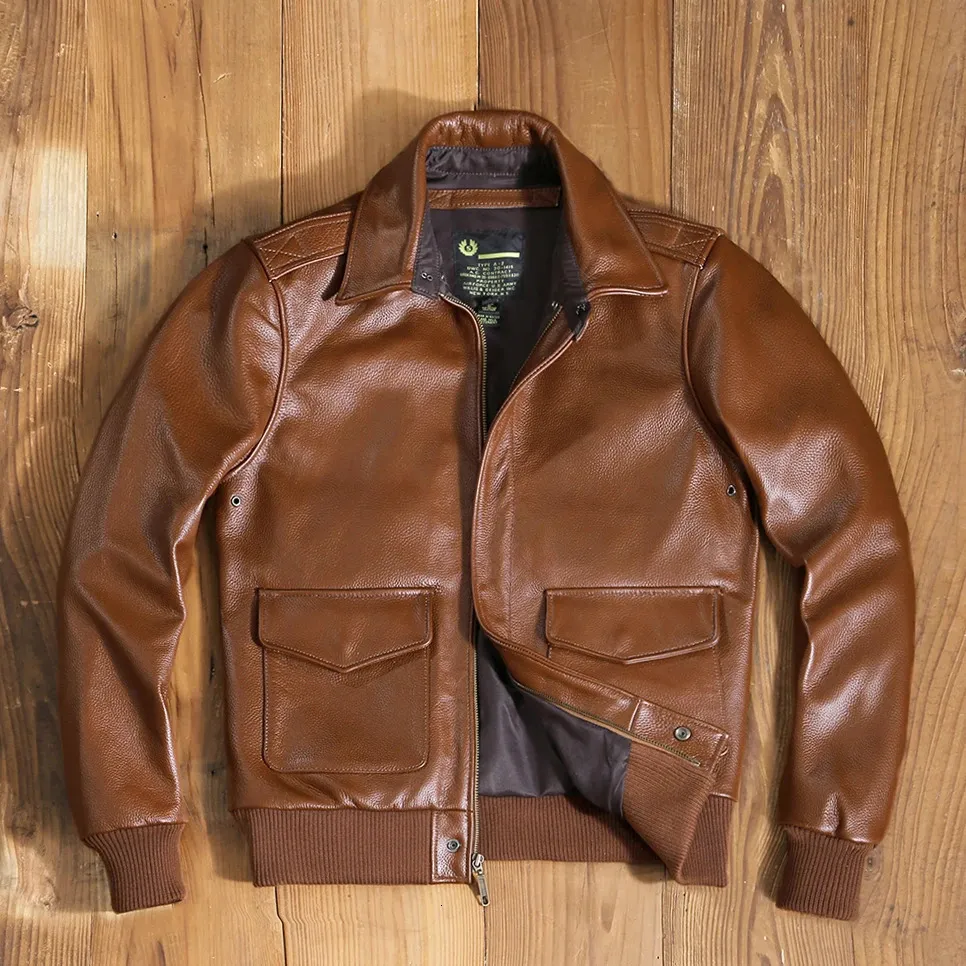 Men's Leather Faux Blunt Razor Benefits Product American Vintage Head A2 Pilot Air Force Jacket Plus Size 231031