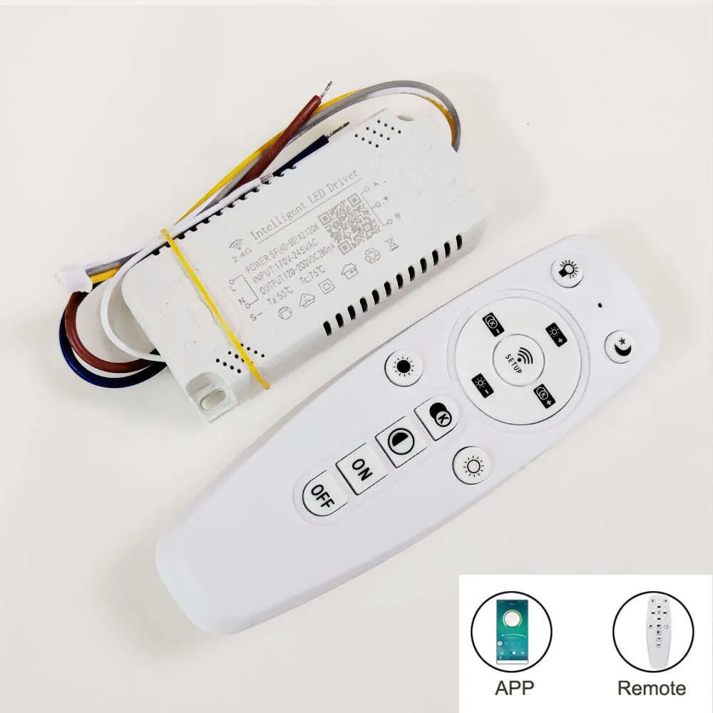 APP Control Driver 2.4G Remote Intelligent LED Transformer 12-24W 40W 80W 120W 360W for Dimmable Color-changeable Chandelier