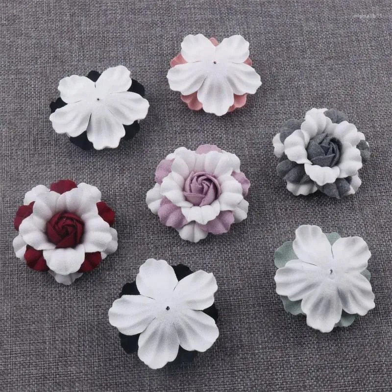 Hair Accessories 150pcs/lot 55mm Artificial Fabric Flower Head For DIY Crafting Shoes Bag Clothing Headwear Flowers