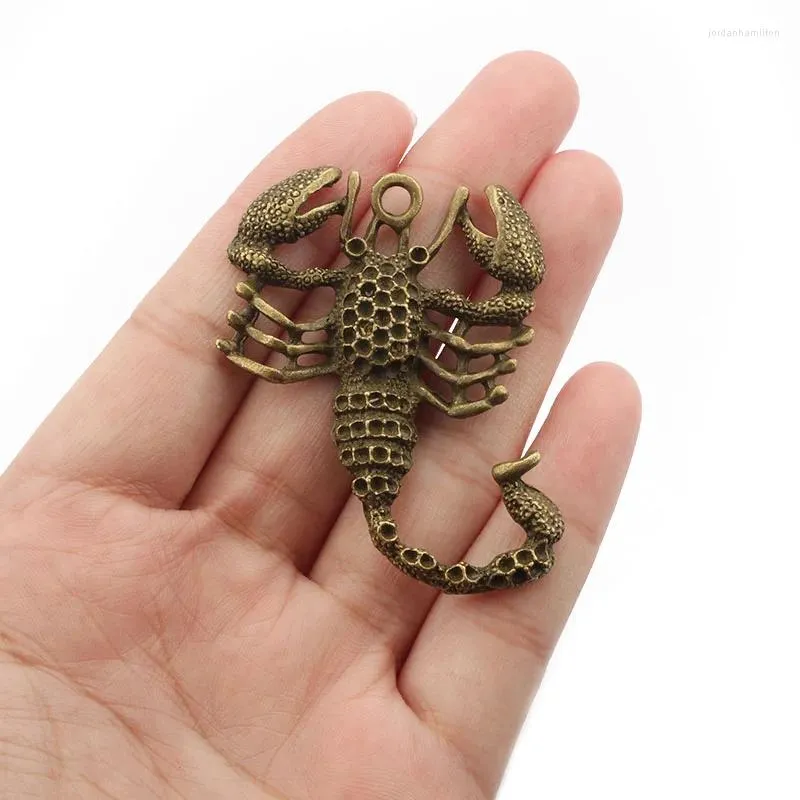 Pendentif Colliers 3pcs Antique Bronze Grand Scorpion Charme pour collier Bijoux Fabrication 51x38mm
