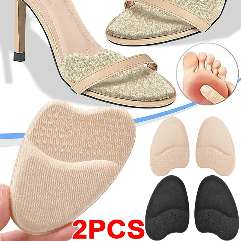 Sko delar Tillbehör Kvinnor framfotad pad relief Insert Half Size Insoles Nonslip Sole Breattable Sweat Absorberande Foot Pads For Shoes 231030