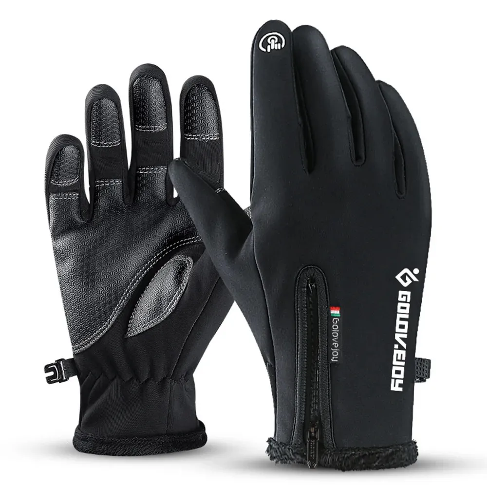 Fahrradhandschuhe Motorrad Moto Winter Thermo-Fleece gefüttert wasserabweisend Touchscreen rutschfest Motorradfahren 231031