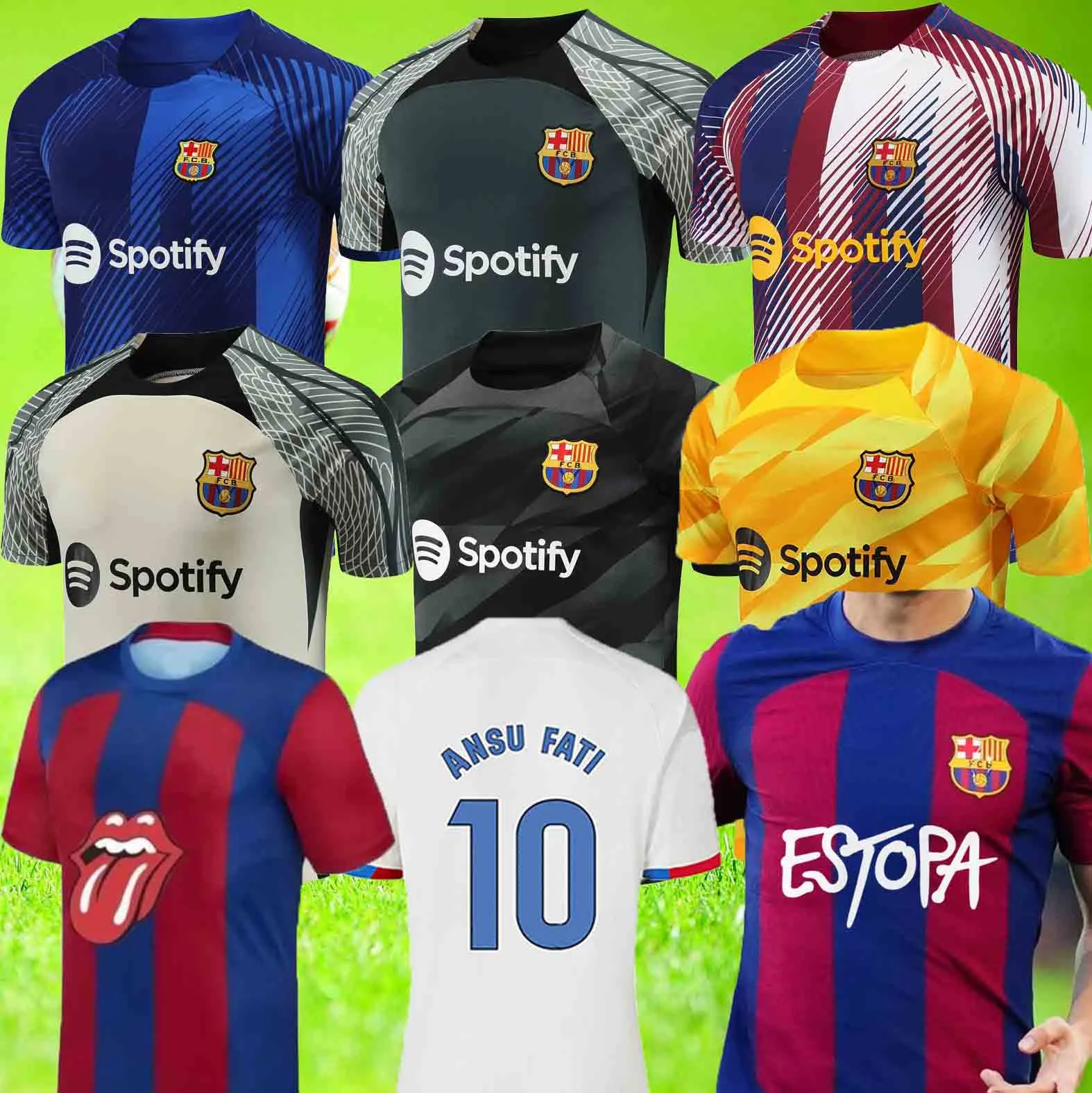 2023 2024 Barcelona LEWANDOWSKI ANSU FATI Voetbalshirts ESTOPA KIT