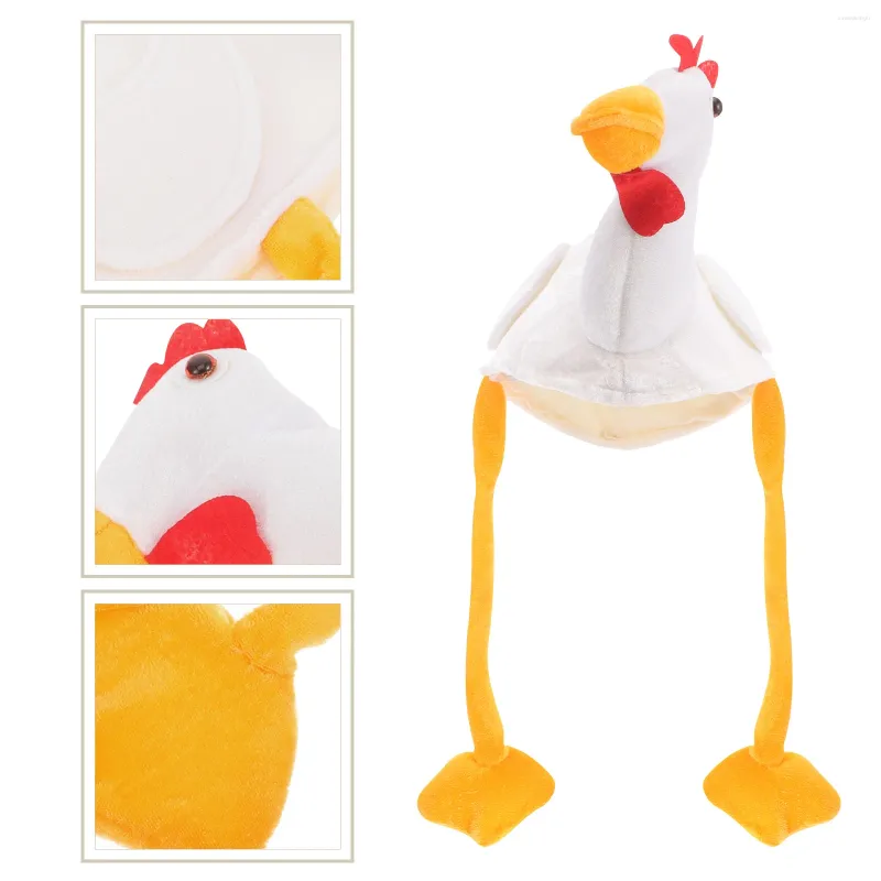 Bérets poussin couvre-chef Animal Costume chapeau poulet chapeaux adultes casquettes fournitures de bal accessoire tissu drôle