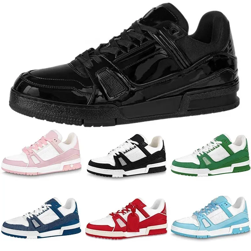 2024 Luxury Designer Casual Shoes For Sale Virgil Trainer Casual Shoes Calfskin Leather Abloh White Green Red Blue Letter Overlays Platform Low Sneakers 11