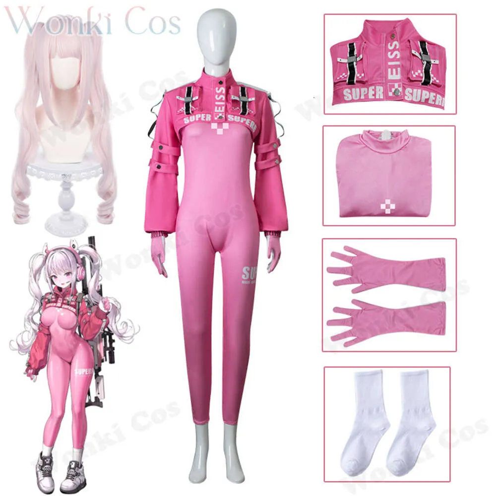 NIKKE the Goddess of Victory Alice Costume Pink Wig Full Set Jumpsuit Nikke Cosplay Game Party Costumes