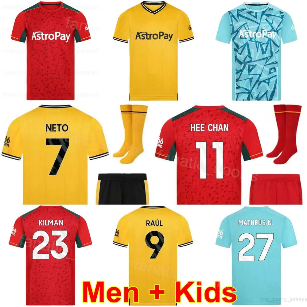 Team 23 KILMAN Soccer Jerseys Club 22 SEMEDO 5 LEMINA 15 DAWSON 8 GOMES 3 AIT-NOURI 11 HEE-CHAN 7 NETO 12 CUNHA Kits de chemise de football homme enfants 23 2024 pour les fans de sport LangDui