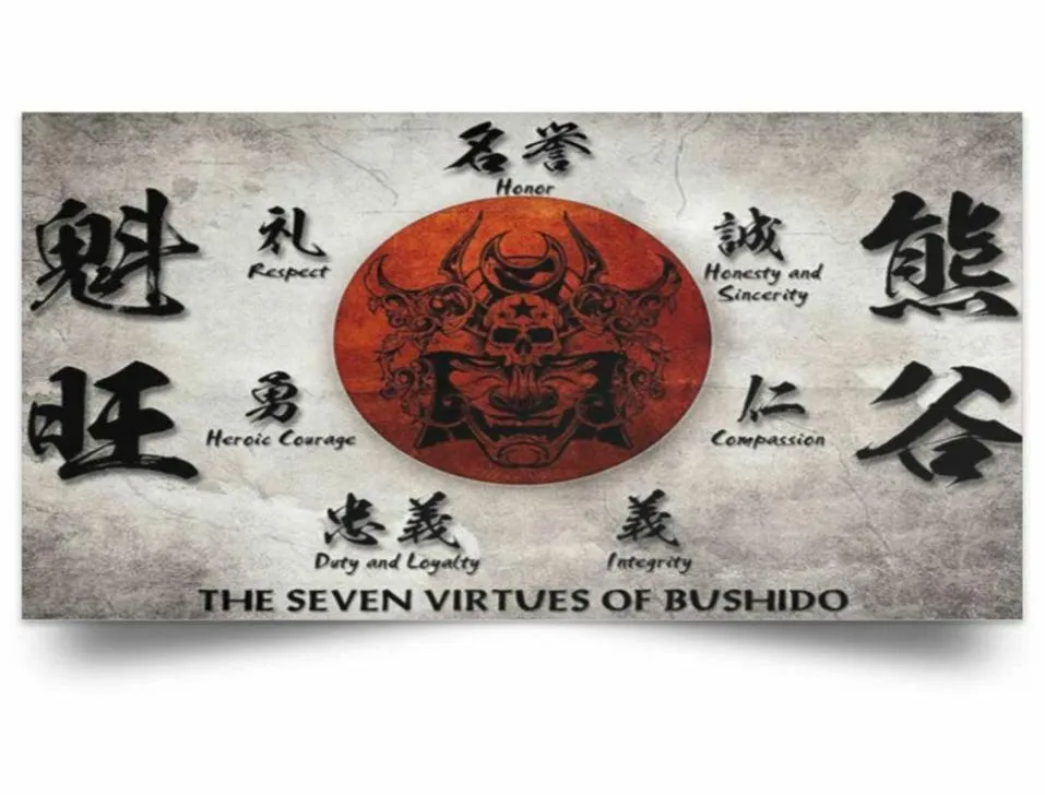 The Seven Virtues Of Bushido Japanese Samurai Paintings Art Film Print Silk Poster Home Wall Decor 60x90cm4475826