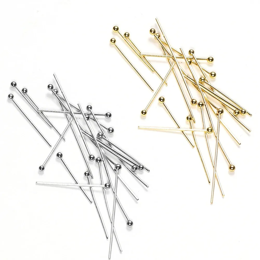 0.6mm Stainless Steel Water Gold Plated Head Pins DIY Earrings Findings for Handmade Crafts Beads Jewelry Making 20/30mm Jewelry MakingJewelry Findings