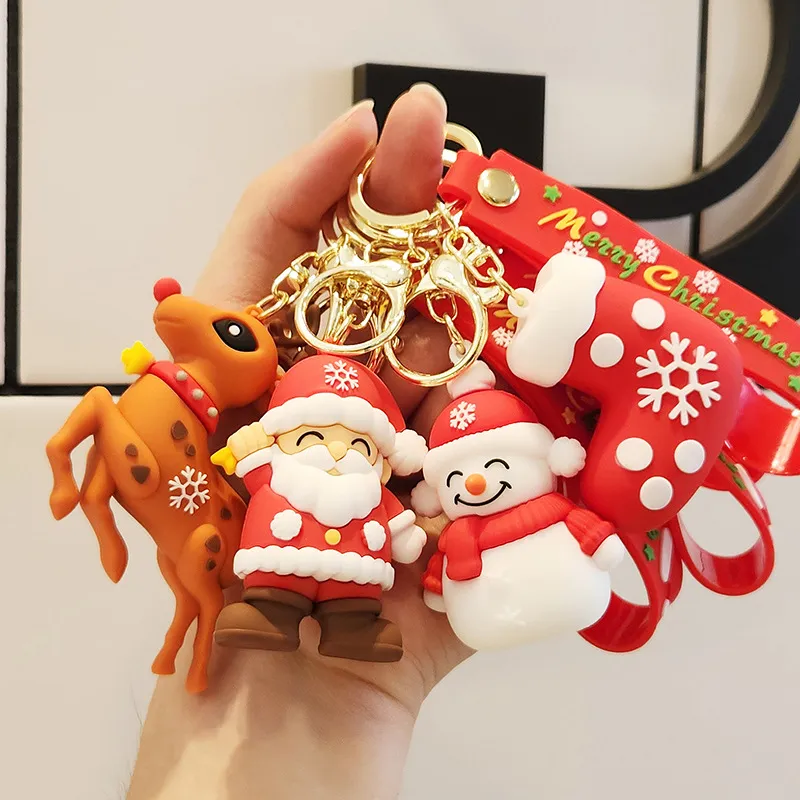 Boże Narodzenie klęcznik Święty Mikołaj lalka klęska kluczyka łosień bóle bólu Kobiet Kobiet Kobiet Key Key Pierścień Pierścień Luksusowe buty Key Holder torebka samochodowa