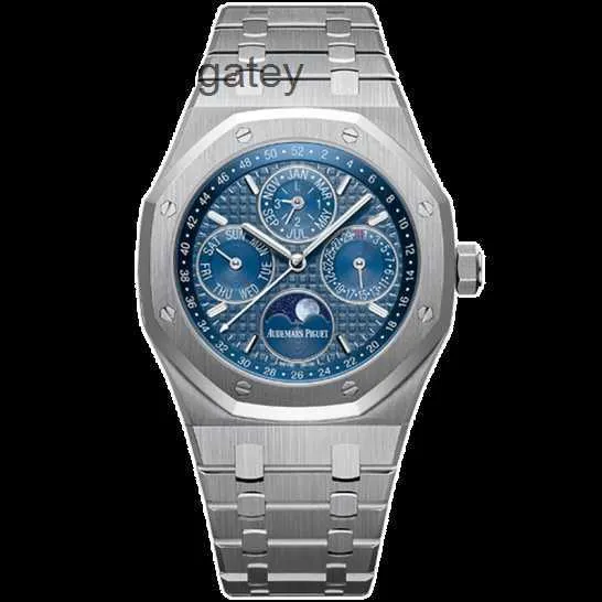 AP Swiss Relógios de pulso de luxo Royal Ap Oak Series 26574ST.OO.1220ST.02 Relógio de precisão em aço automático mecânico azul com mostrador masculino Calendário perpétuo